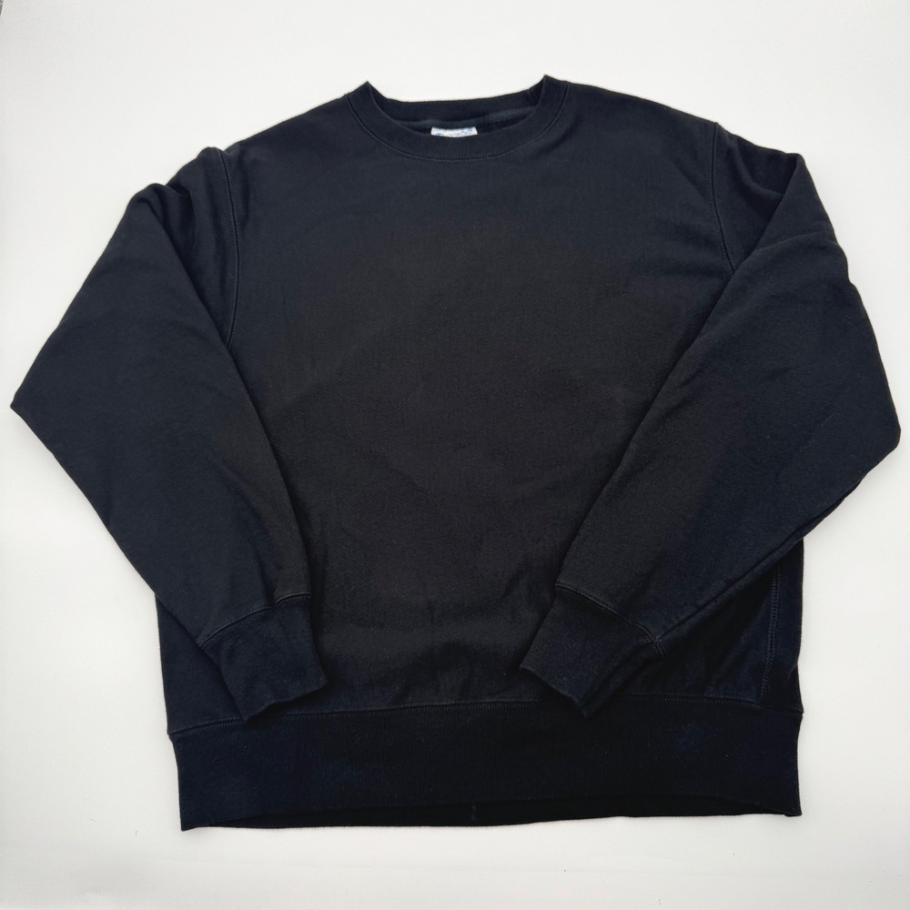 Vintage Y2K Champion Reverse Weave Black Crewneck Sweatshirt Womens Large